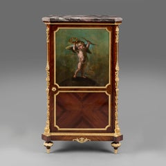 Louis XVI Style Gilt-Bronze Mounted Cabinet with a Painted Panel, French