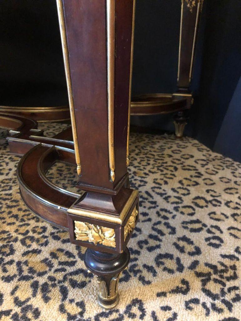 Louis XVI Style Gilt Bronze Mounted Center Table by Paul Sormani For Sale 3