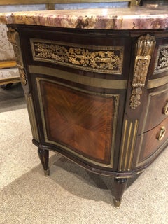 Louis XVI Style Gilt Bronze Mounted Commode 19th Century Marble Top