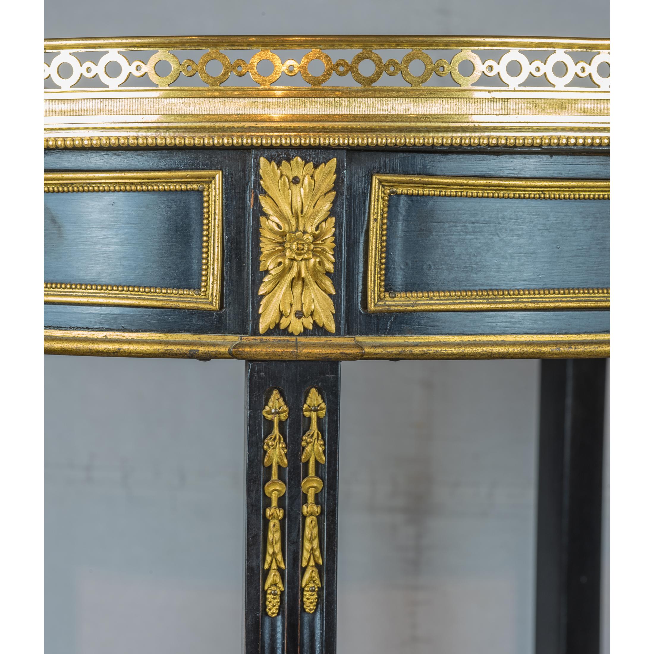 Louis XVI Style Gilt Bronze Mounted Ebonized Writing Table For Sale 5