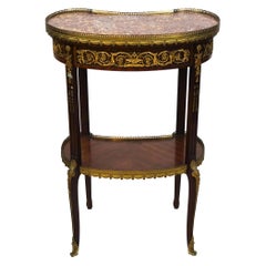 Louis XVI Style Gilt-Bronze Mounted Kidney-Shaped Side Table