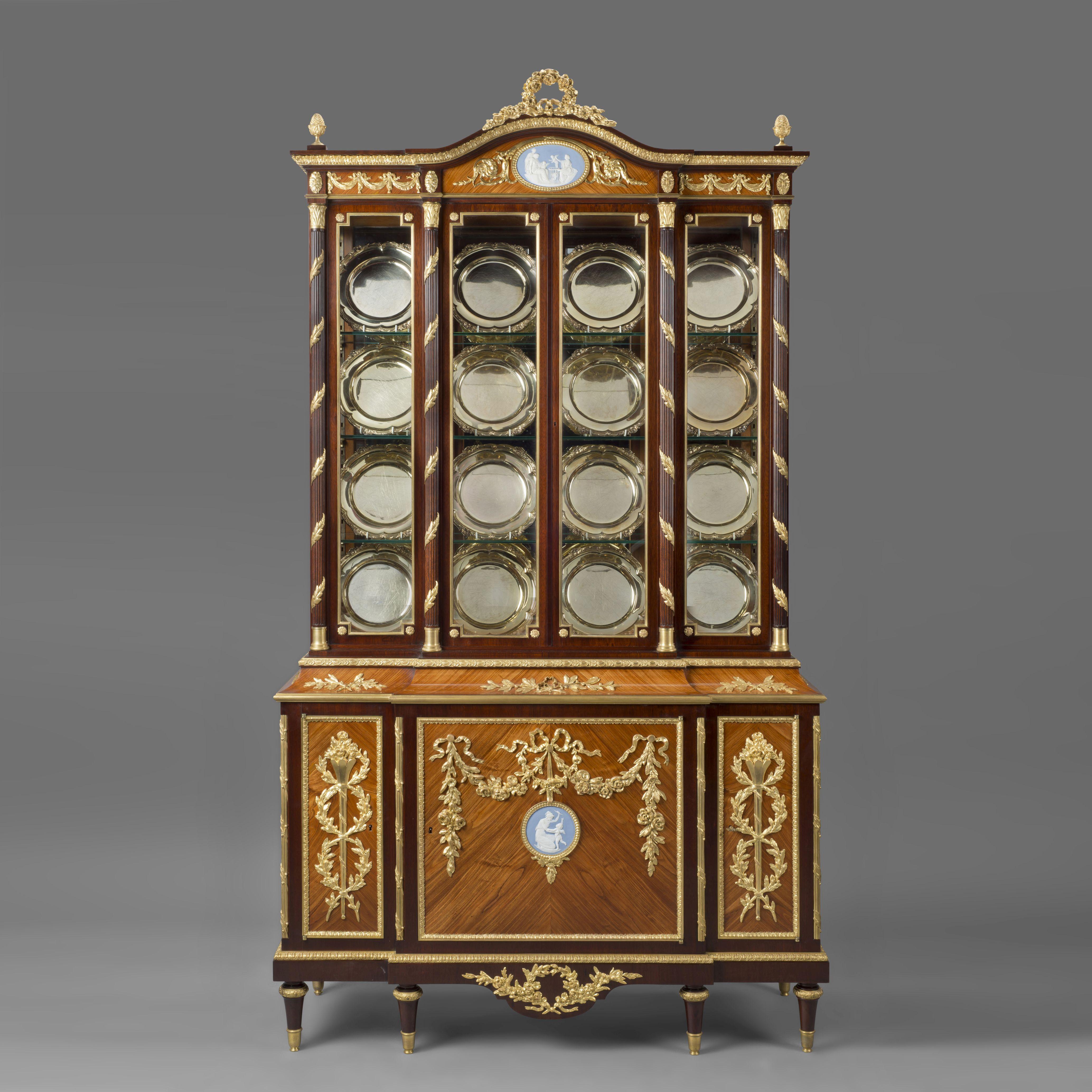 French Louis XVI Style Gilt-Bronze Mounted Mahogany Display Cabinet For Sale