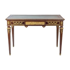 Antique Louis XVI Style Gilt-Bronze Mounted Mahogany Writing Table