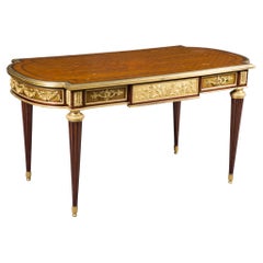 Antique Louis XVI Style Gilt-Bronze Mounted Marquetry and Parquetry by Henry Dasson