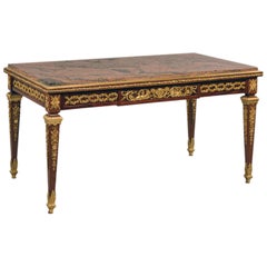 Louis XVI Style Gilt Bronze Mounted Table with a Marble Top. French, c 1890