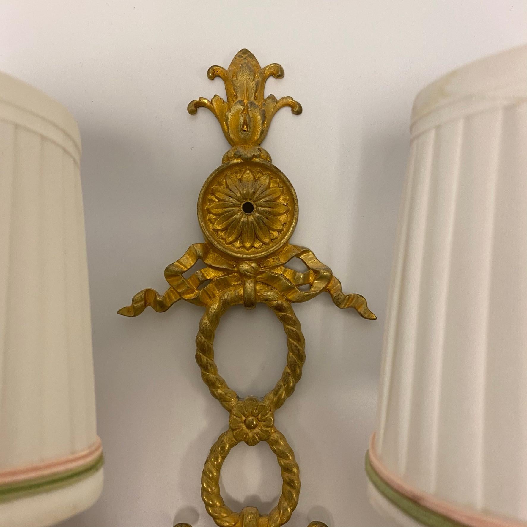 Louis XVI Style Gilt Bronze Sconces with Neoclassical Jasperware Plaques For Sale 10