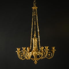 Louis XVI Style Gilt-Bronze Six-Light Chandelier ‘aux Termes