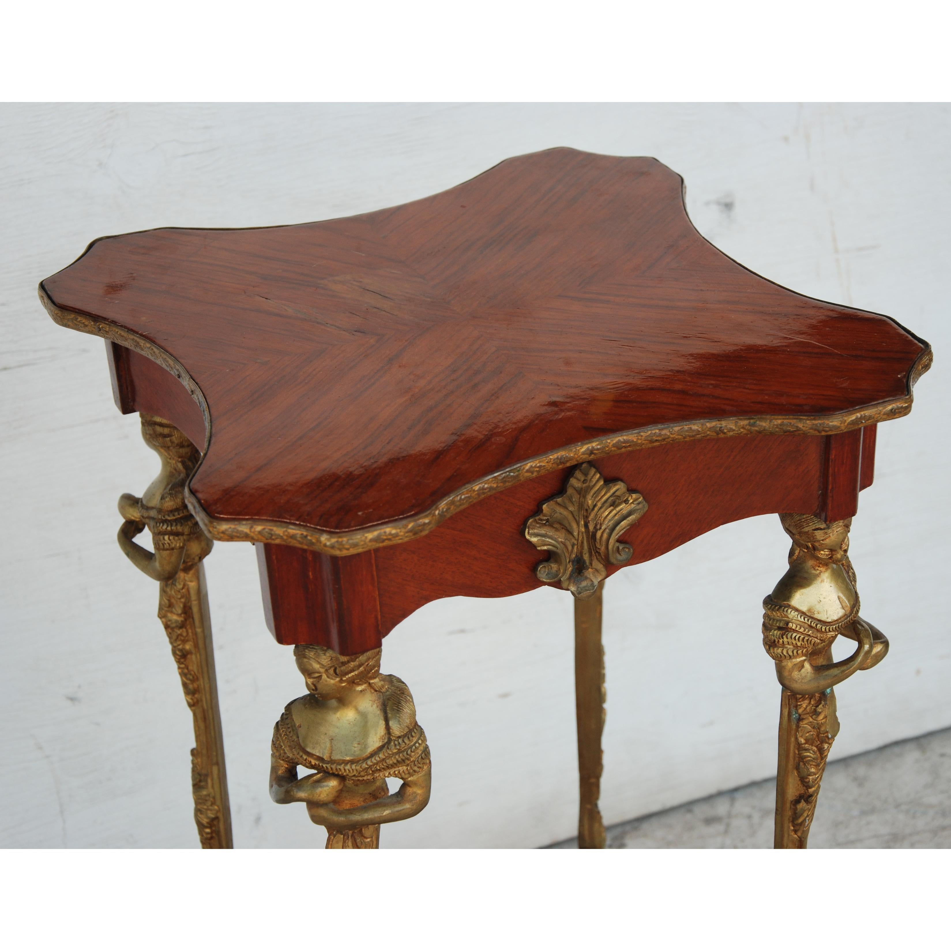 Mahogany Empire Gilt Mounted Bronze Table   For Sale