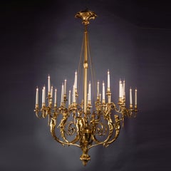 Louis XVI Style Gilt-Bronze Twenty-Four-Light Figural Chandelier, French