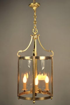 Vestibül-Laterne im Louis XVI-Stil aus vergoldeter Bronze