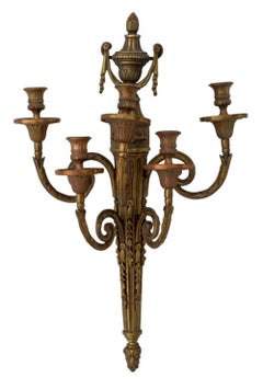 Louis XVI Style Gilt Bronze Wall Appliques, Pair