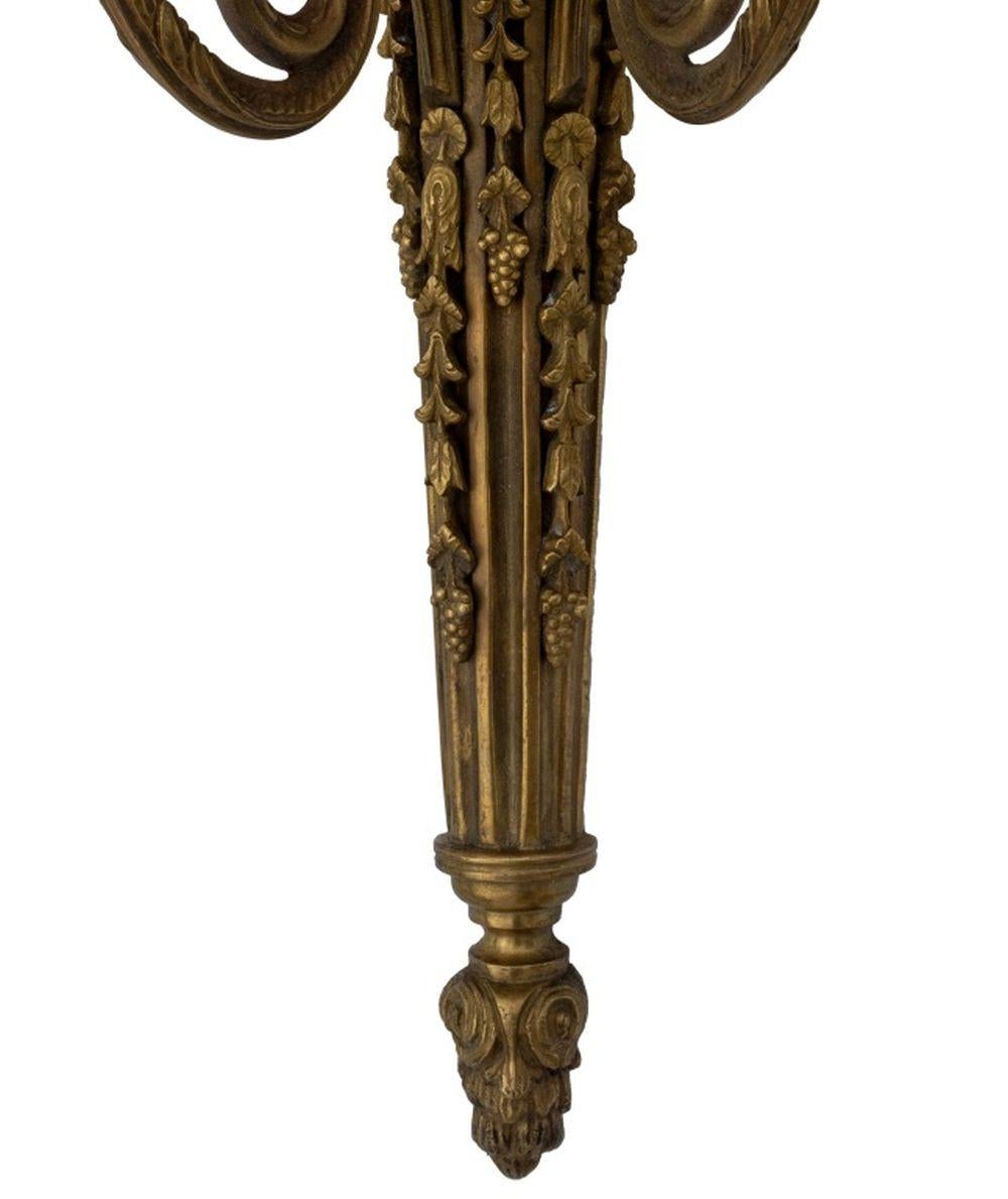 Louis XVI Style Gilt Bronze Wall Appliques, Pair siglo XIX en venta