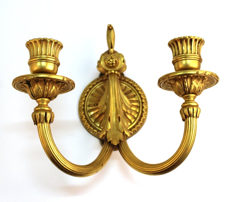 Louis XVI Style Gilt Bronze Wall Candle Sconces at 1stDibs