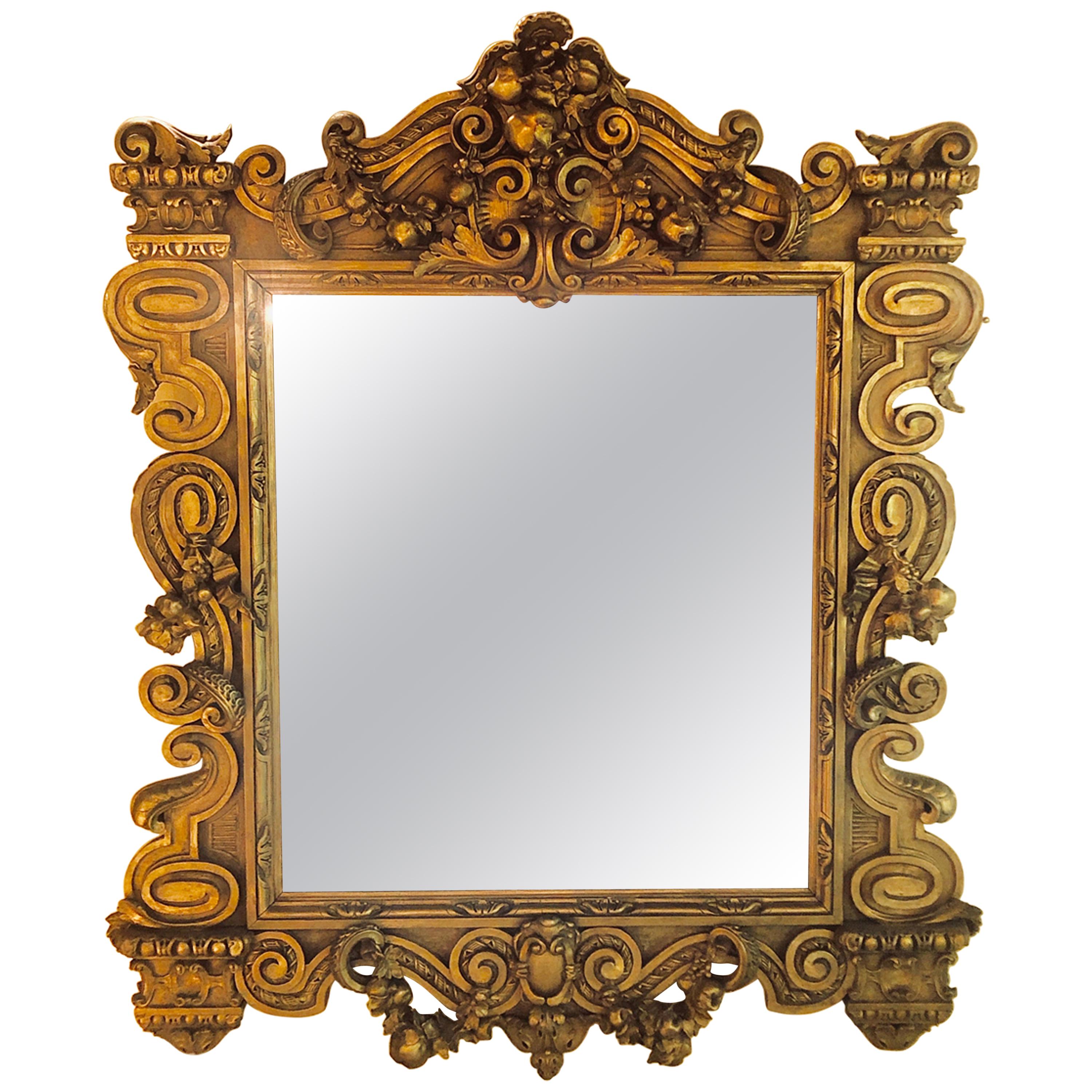 Louis XVI Style Gilt Decorated Wall or Console Mirror