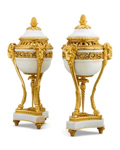 Louis XVI Style Gilt Marble Vases