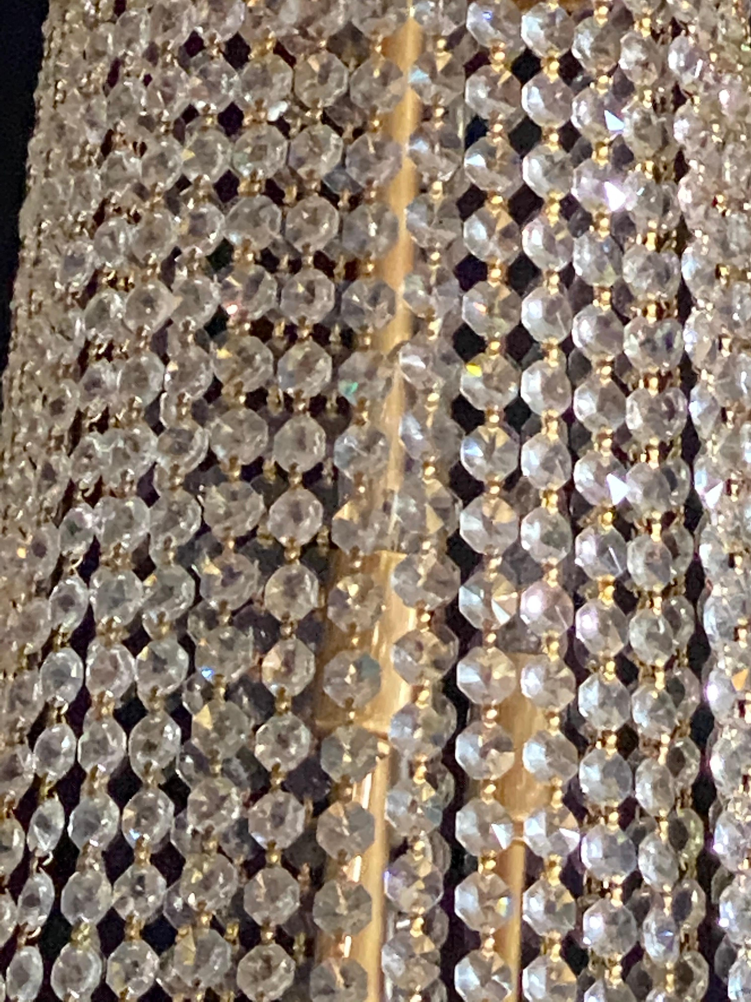Louis XVI Style Gilt Metal Chandelier Re-gilded & Rewired 9