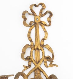 Vergoldete Metallbandapplikationen im Louis-XVI-Stil, Paar, Blumenkorbmotiv