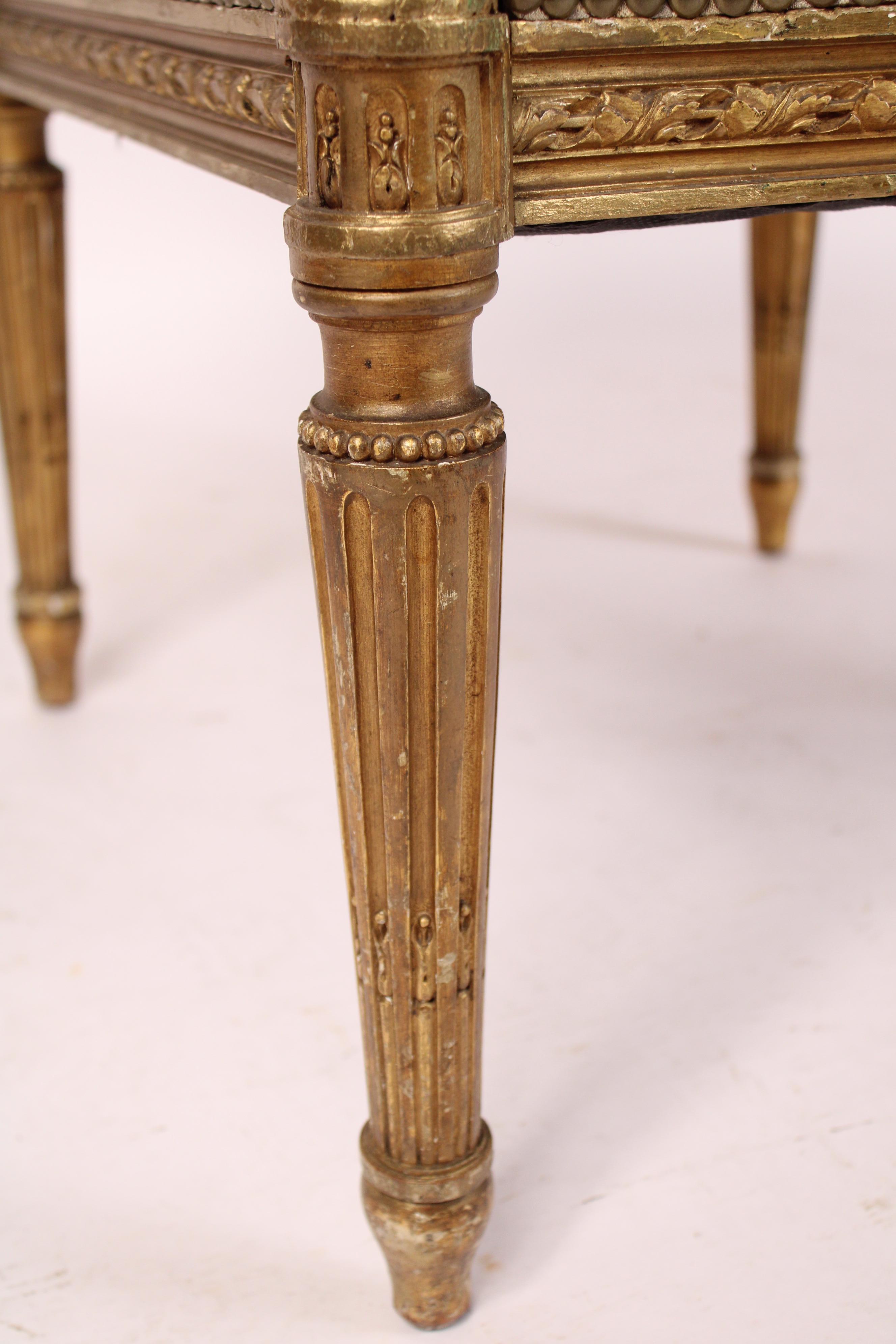 Louis XVI Style Gilt Wood Armchair For Sale 4