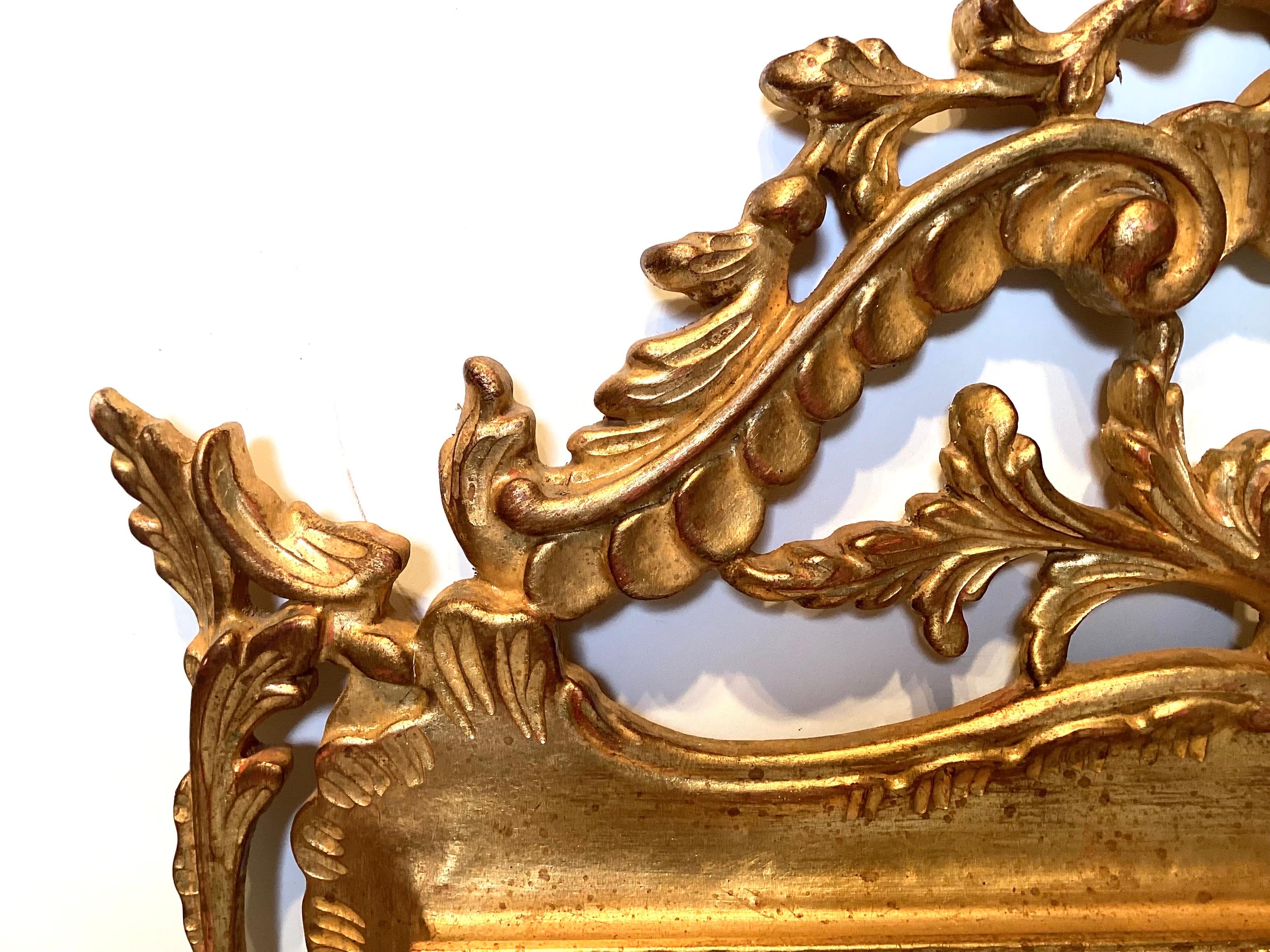 20th Century Louis XVI Style Gilt Wood Carved Mirror