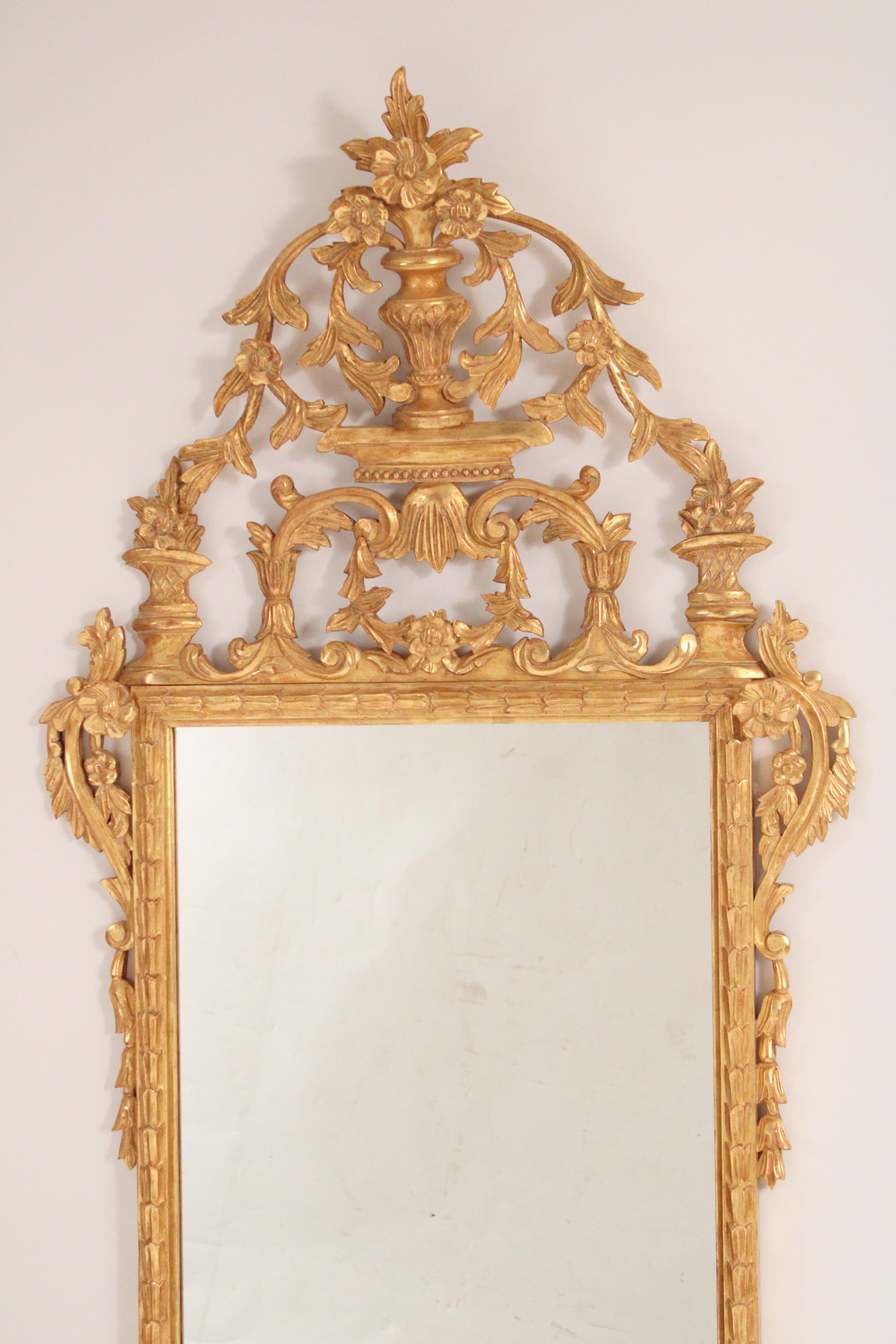 Louis XVI Style Gilt Wood Mirror In Good Condition For Sale In Laguna Beach, CA