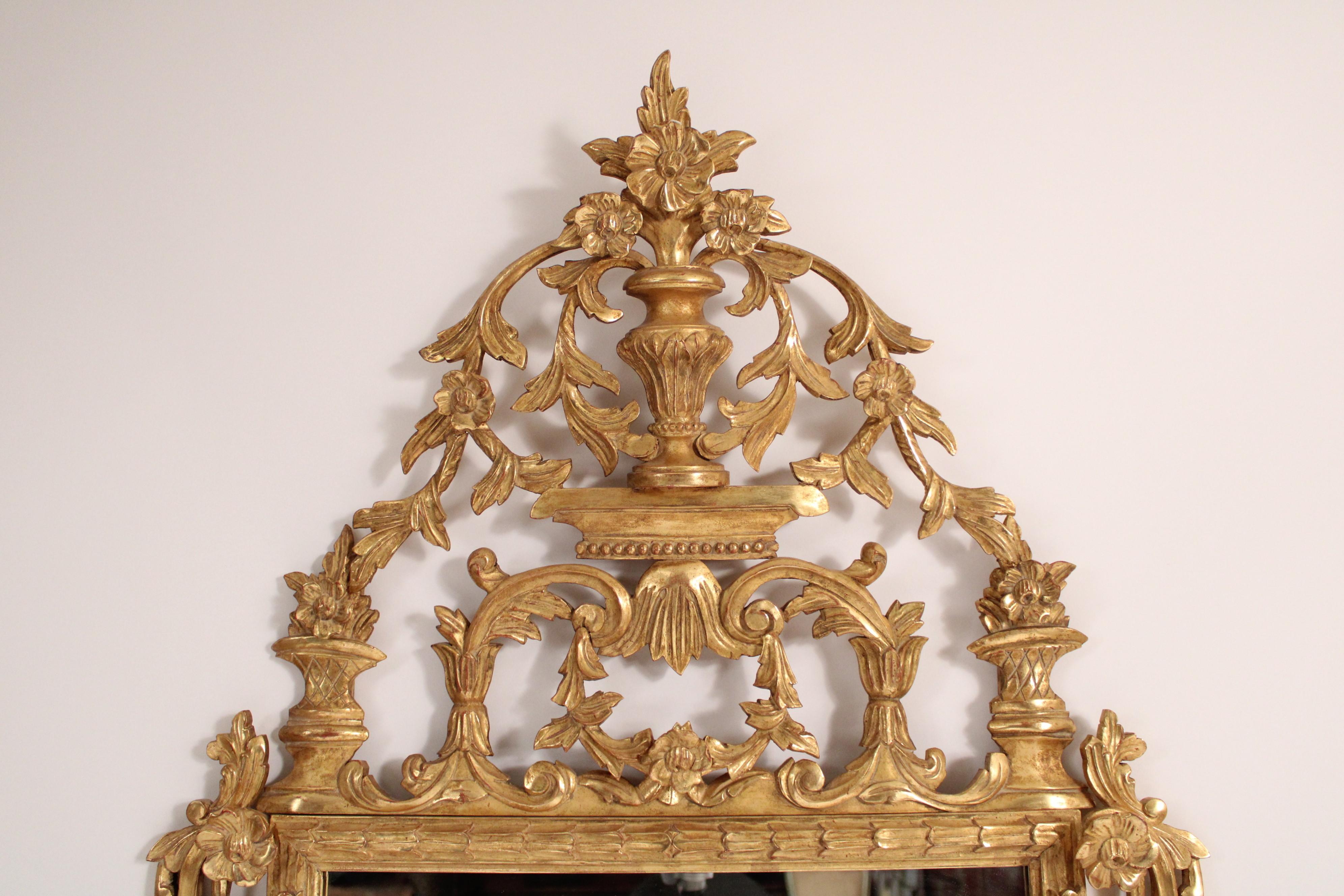 Mid-20th Century Louis XVI Style Gilt Wood Mirror For Sale