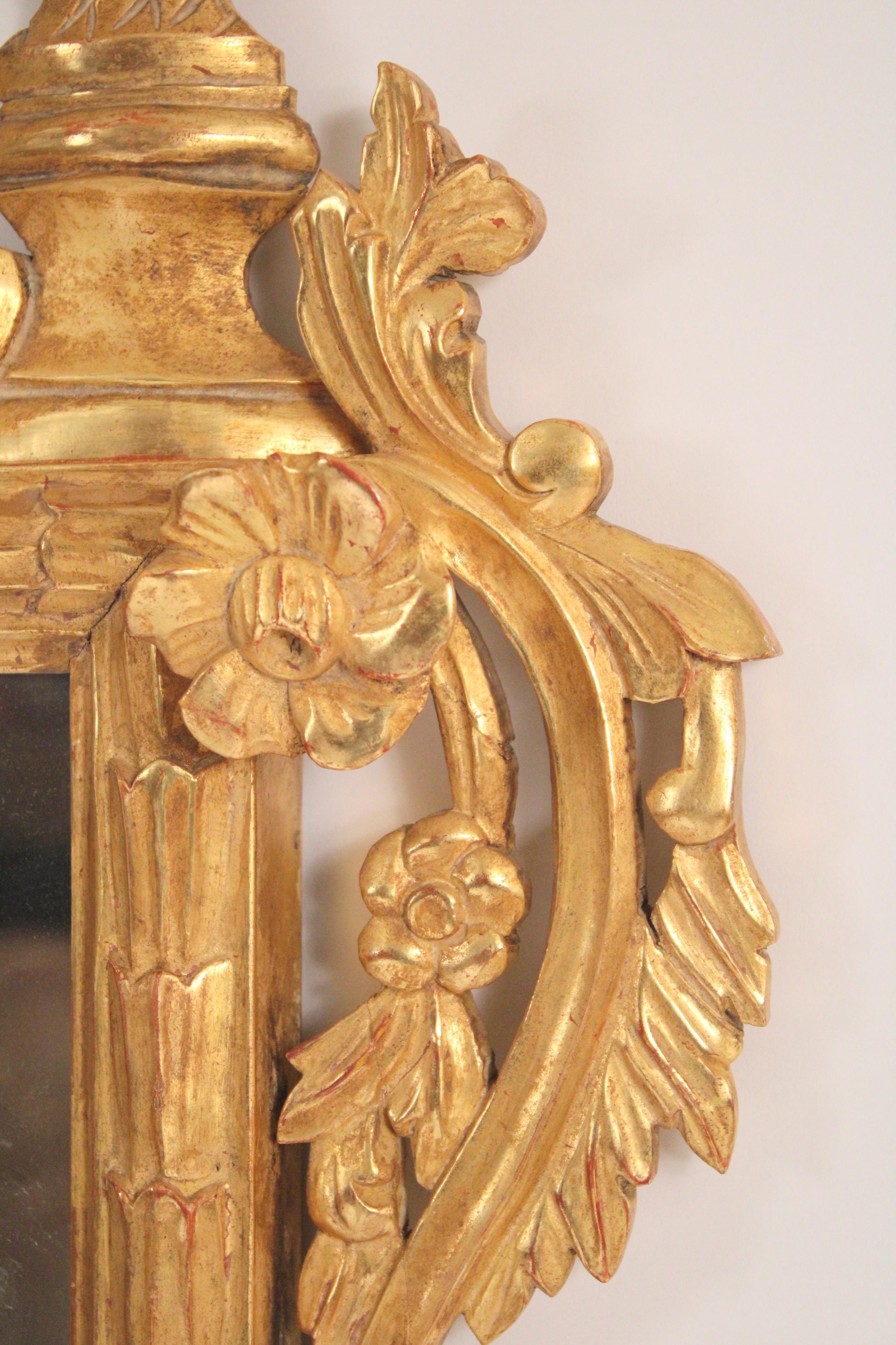 Louis XVI Style Gilt Wood Mirror For Sale 3