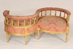 Tete a Tete in Wood dorato in stile Luigi XVI