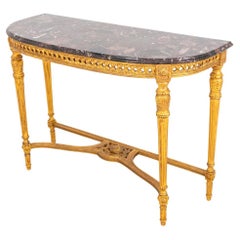 Louis XVI Style Giltwood and Marble Console Table