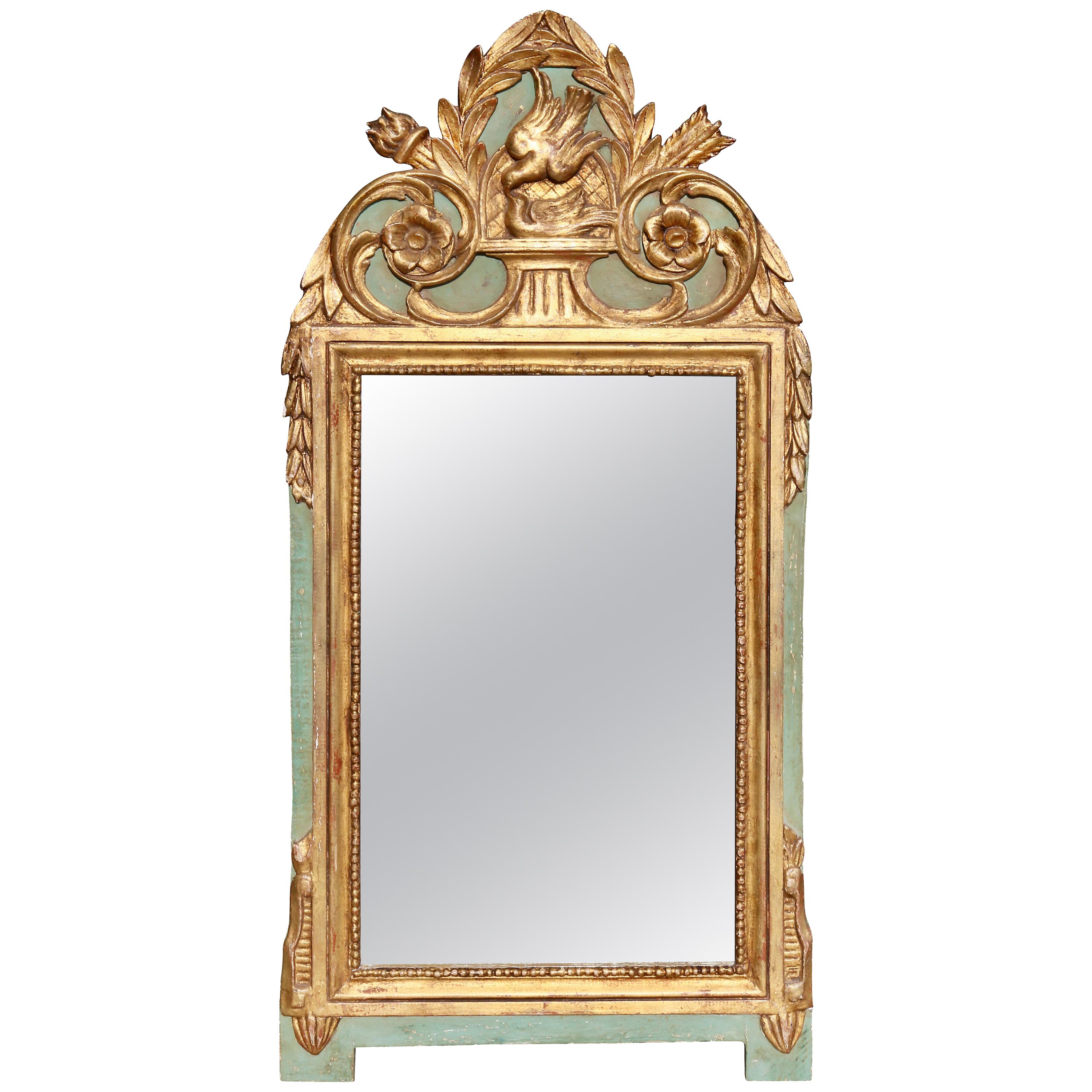 Louis XVI Style Giltwood and Painted Mirror