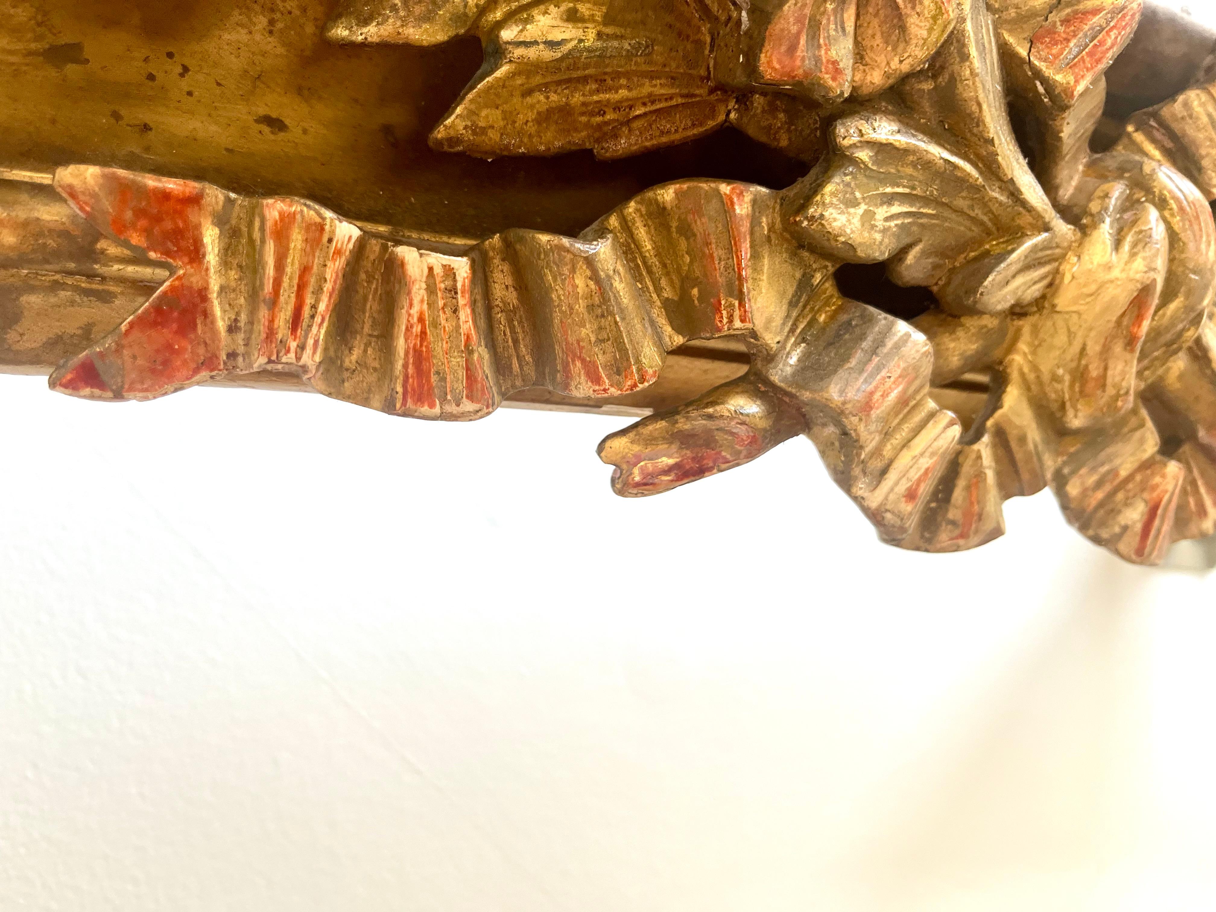 Architektonisches Element aus Giltwood im Louis XVI-Stil, montiert als Kranz oder Baldachin im Angebot 3