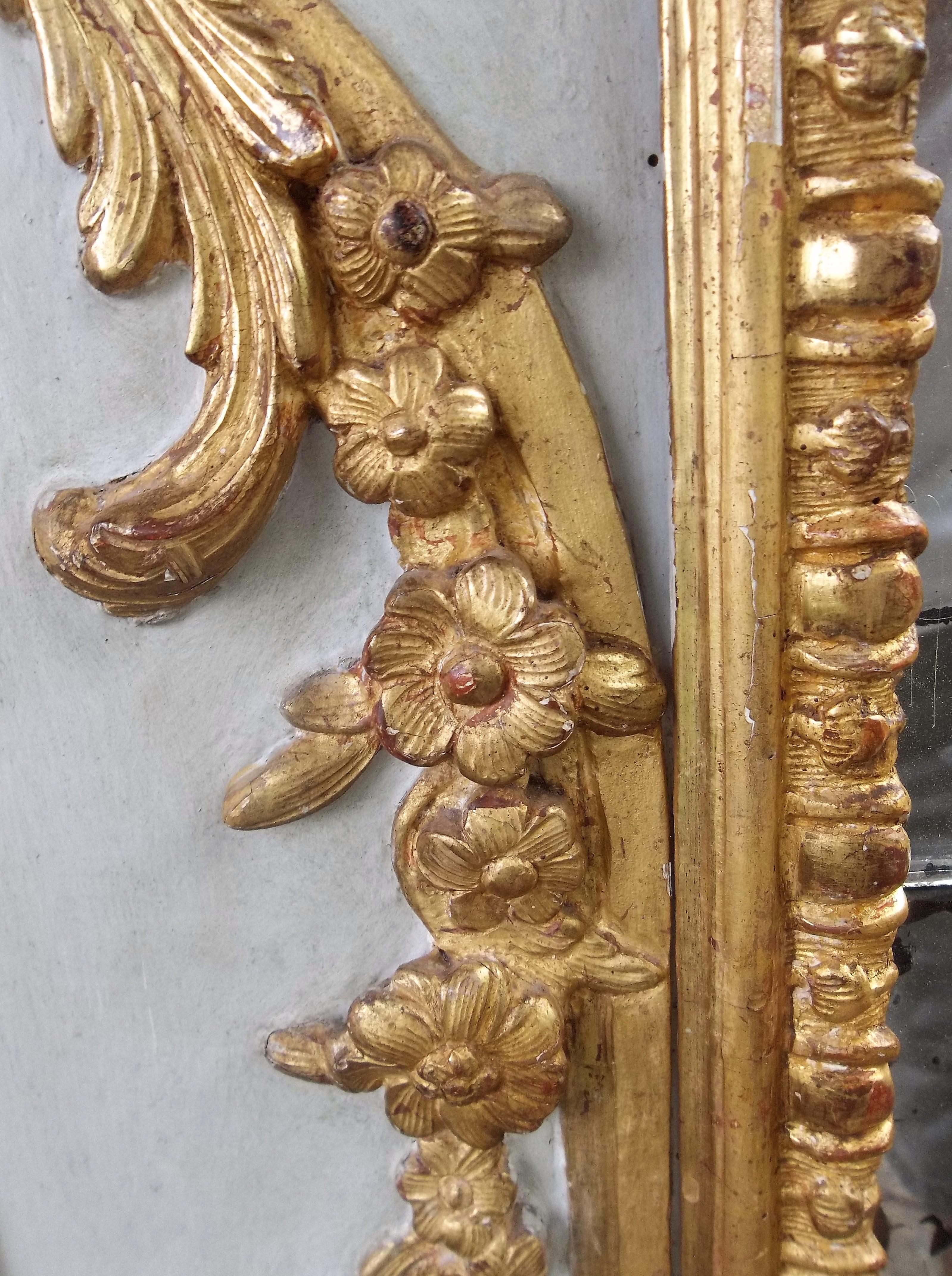 Louis XVI Style Giltwood Carved Trumeau Boiserie Fragment with Trophy 5
