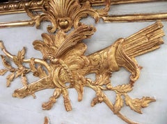 Louis XVI Style Giltwood Carved Trumeau Boiserie Fragment with Trophy