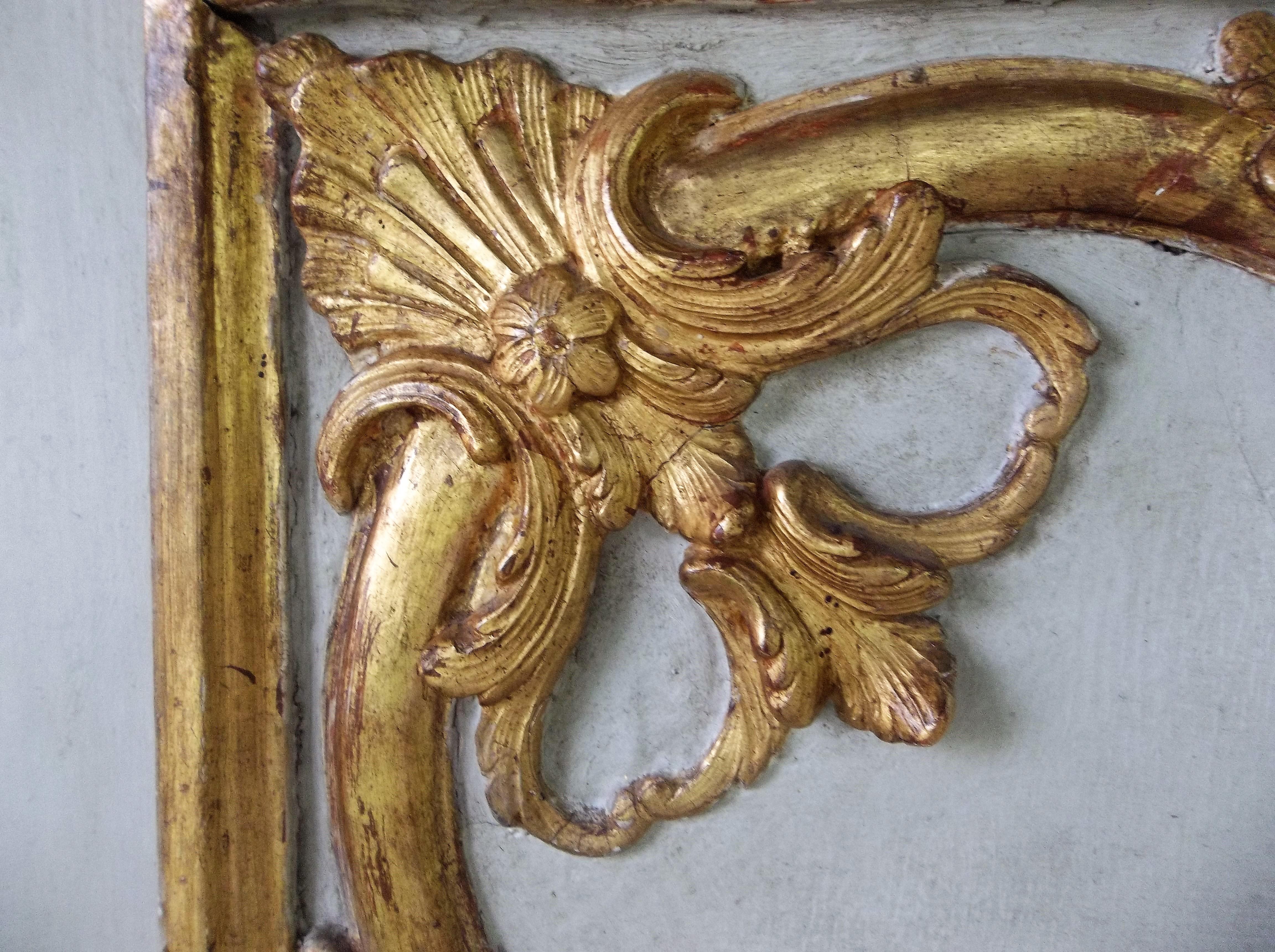 Louis XVI Style Giltwood Carved Trumeau Boiserie Fragment with Trophy 2