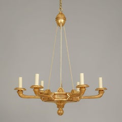 Lustre en bois doré de style Louis XVI