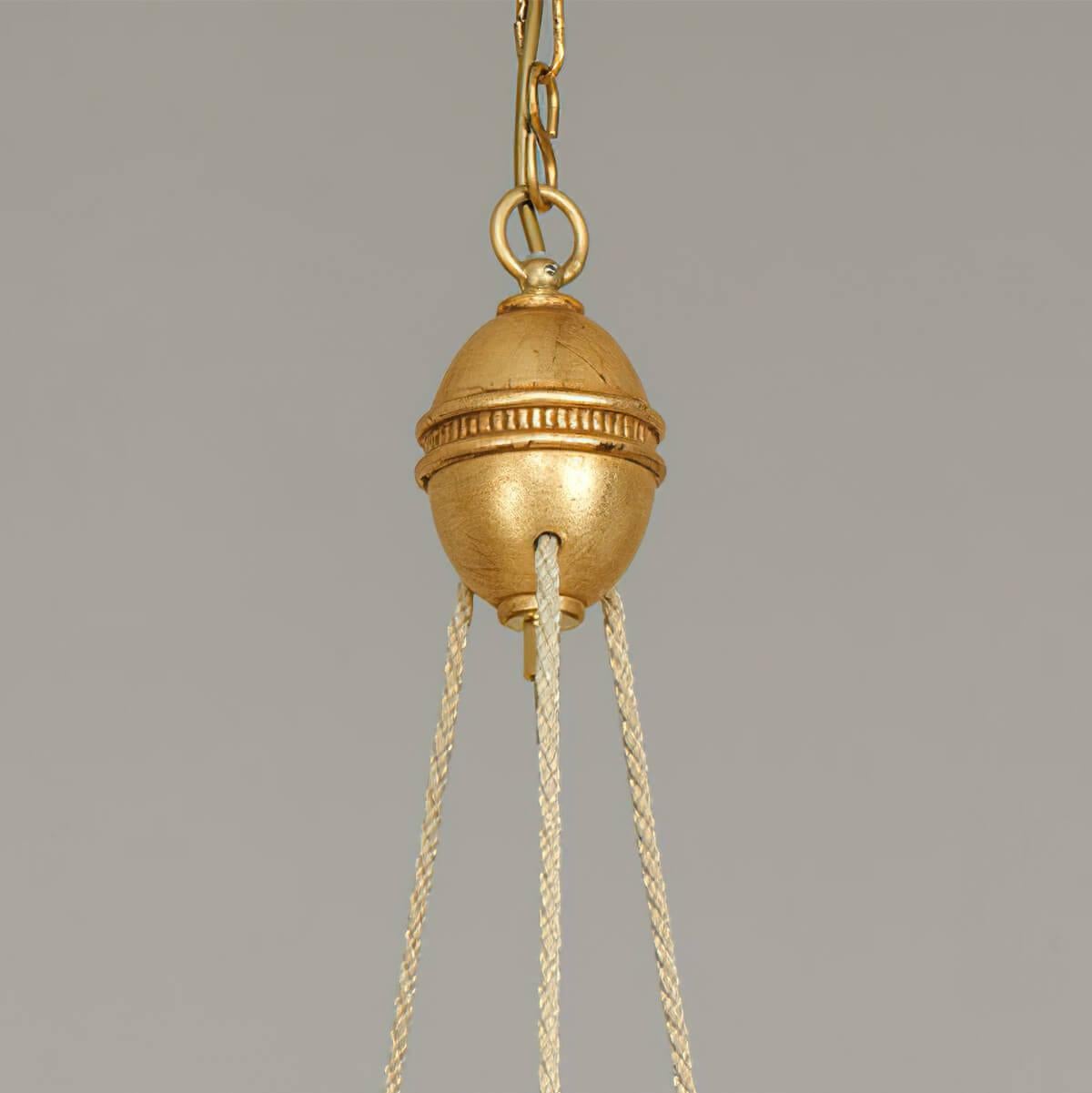 Rope Louis XVI Style Giltwood Chandelier For Sale