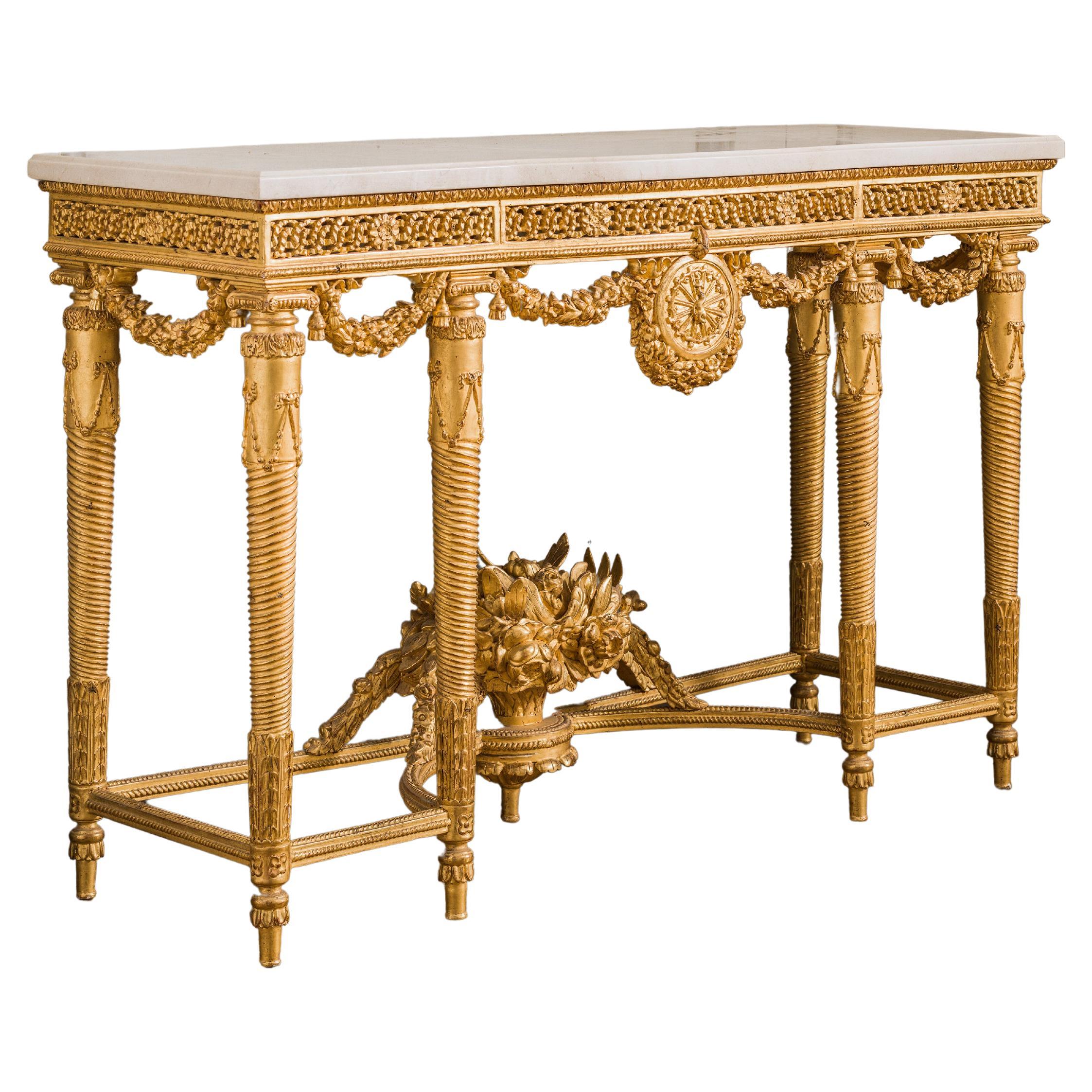 Louis XVI Style Giltwood Console For Sale