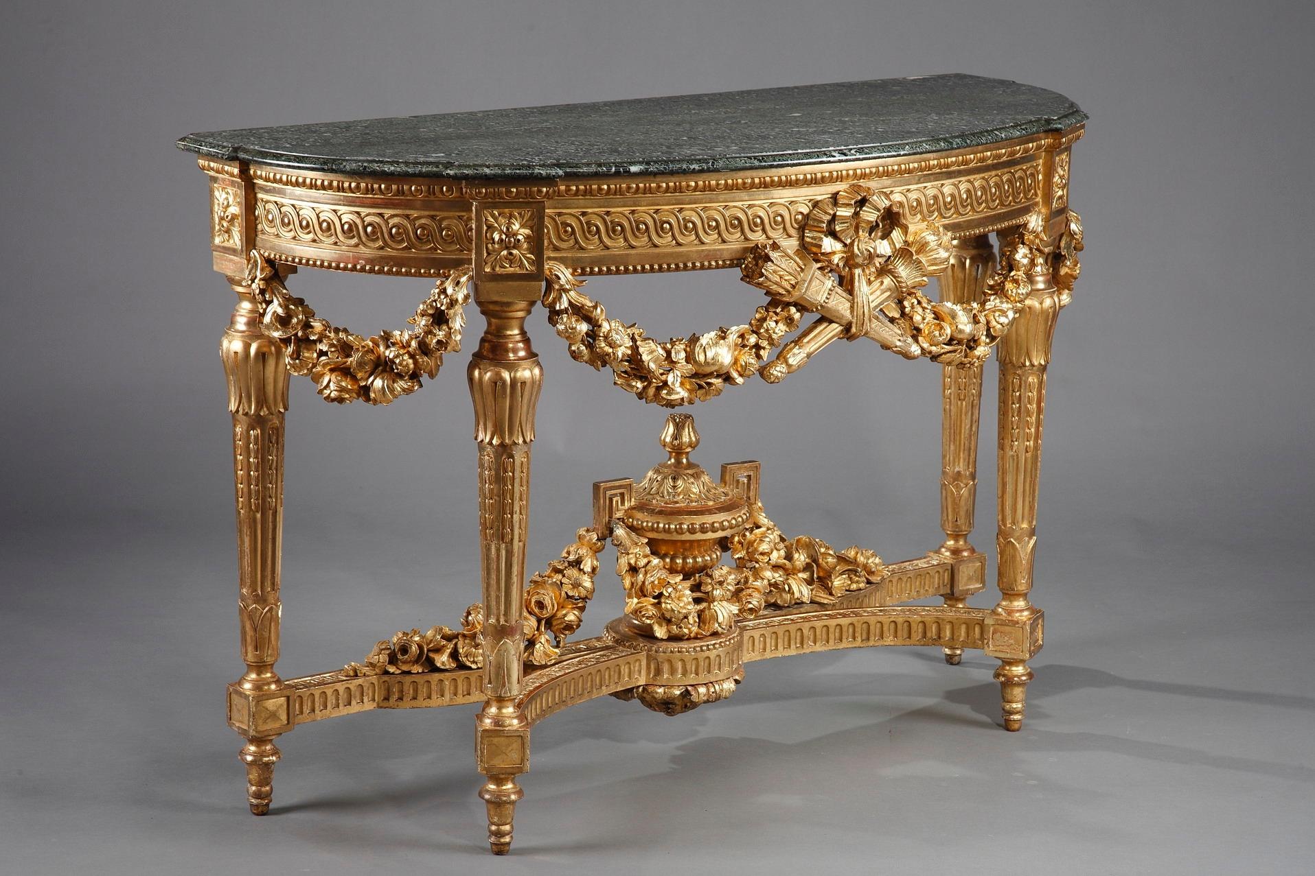 Louis XVI-Style Giltwood Console Table, circa 1860 6