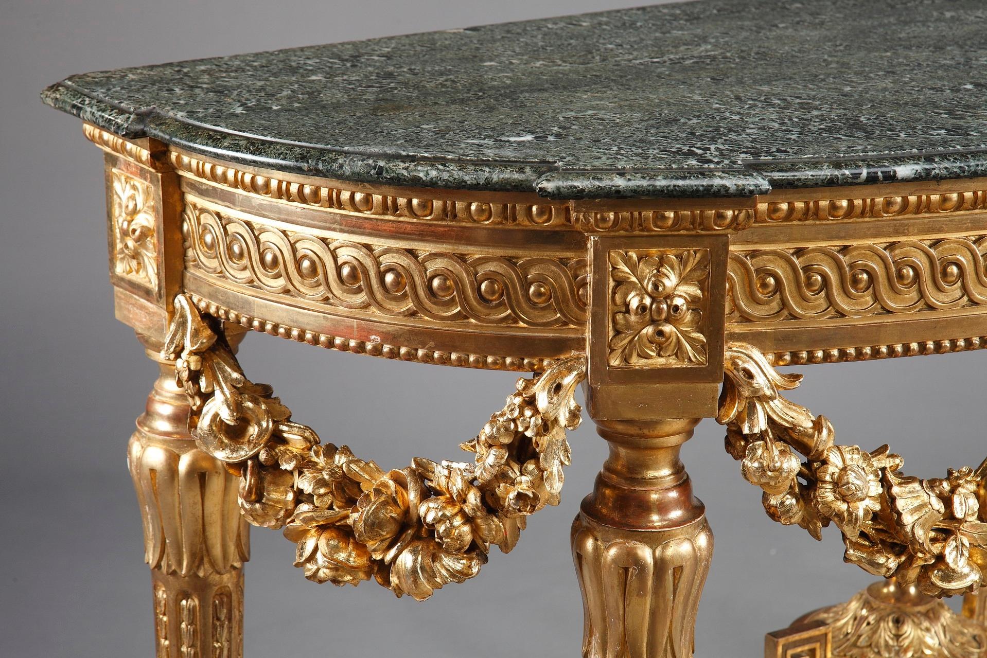Louis XVI-Style Giltwood Console Table, circa 1860 7