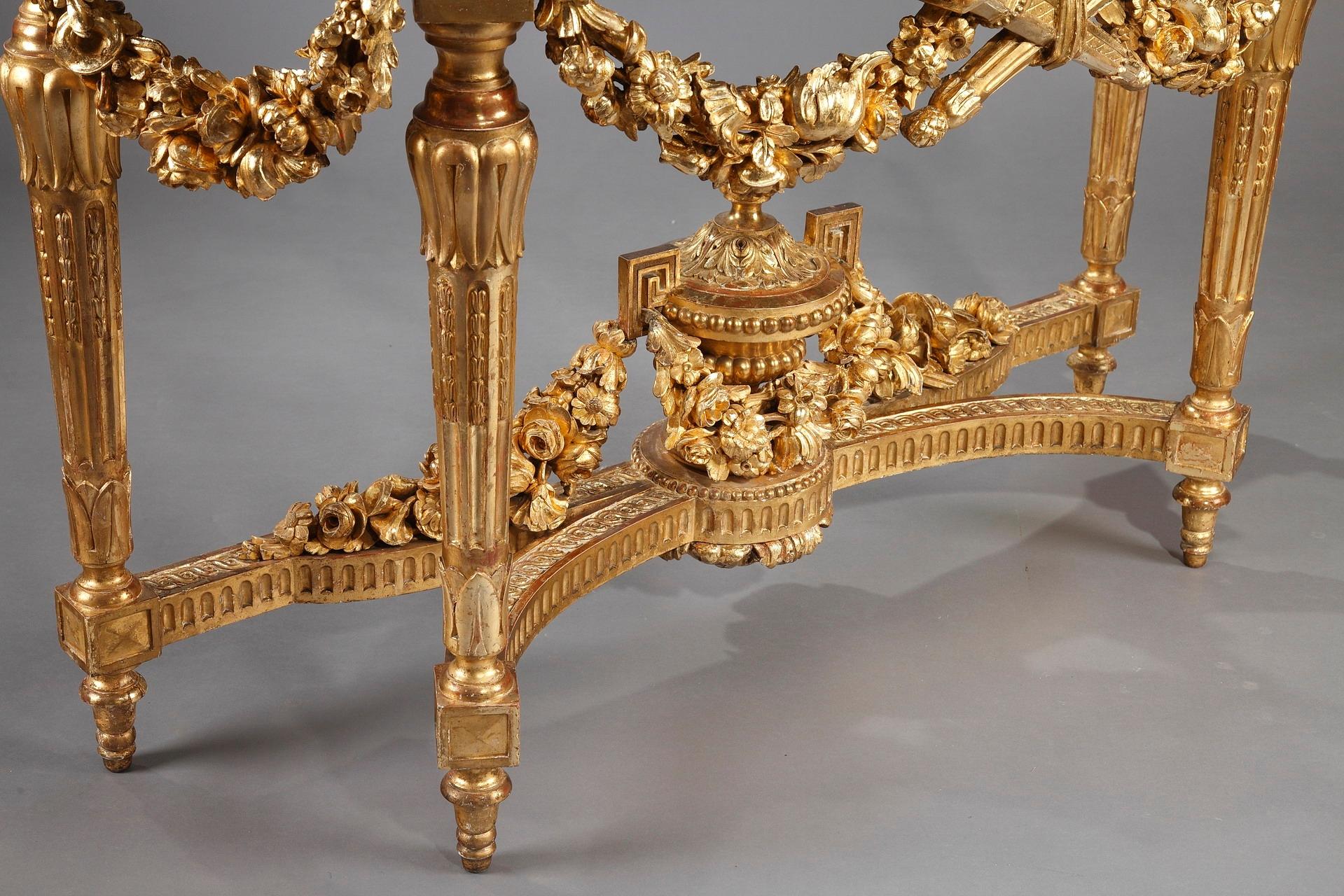 Louis XVI-Style Giltwood Console Table, circa 1860 8