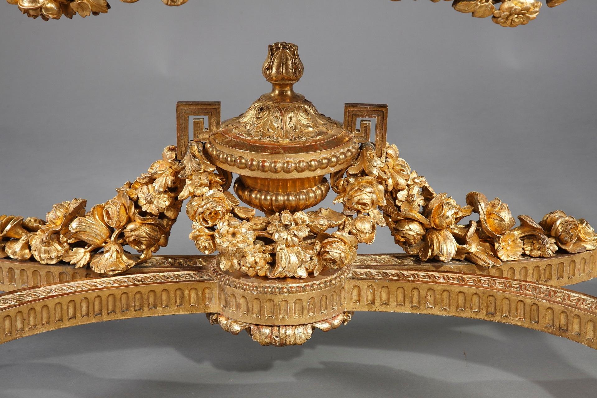 Louis XVI-Style Giltwood Console Table, circa 1860 In Good Condition In Paris, FR