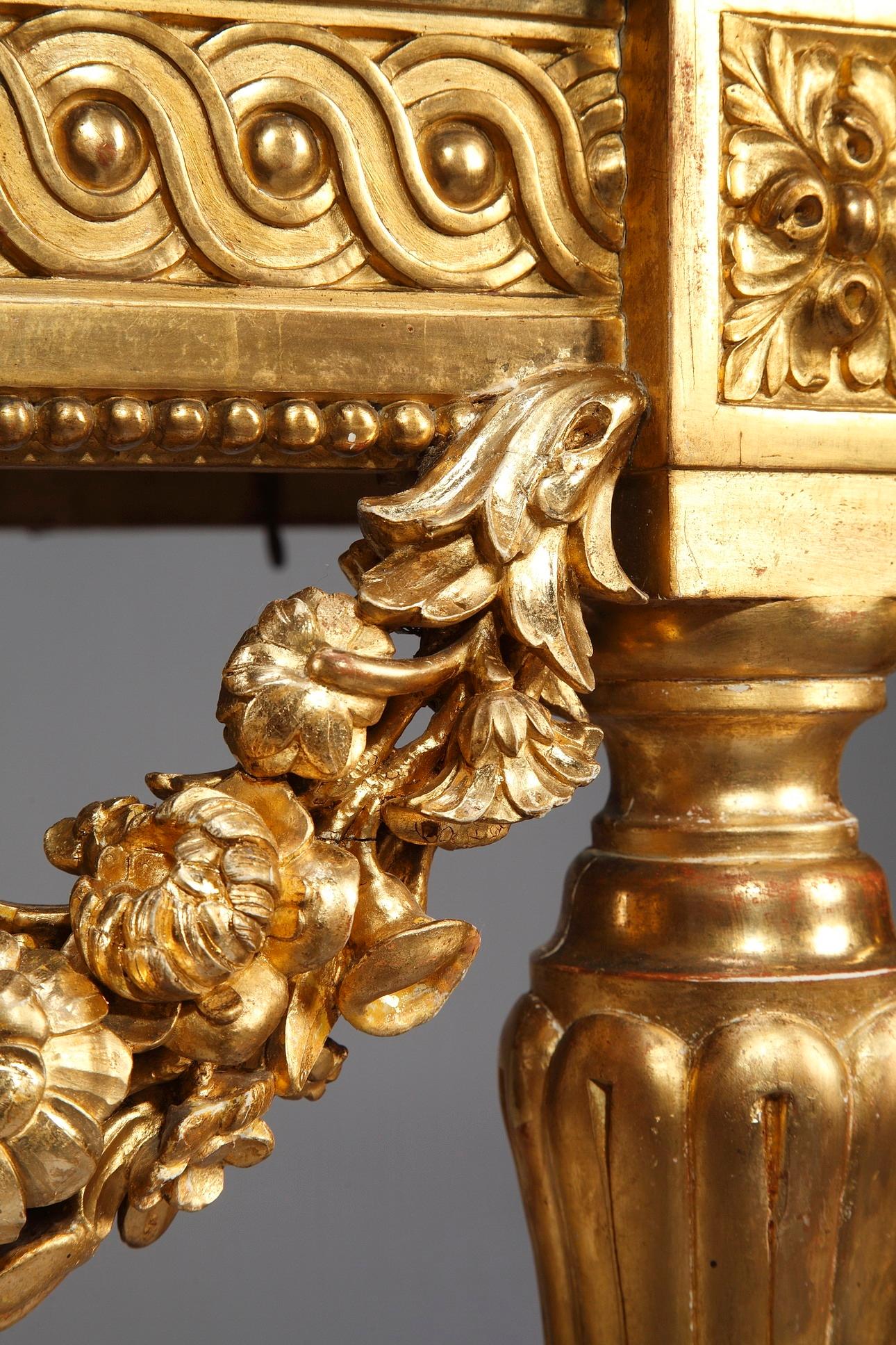 Louis XVI-Style Giltwood Console Table, circa 1860 3