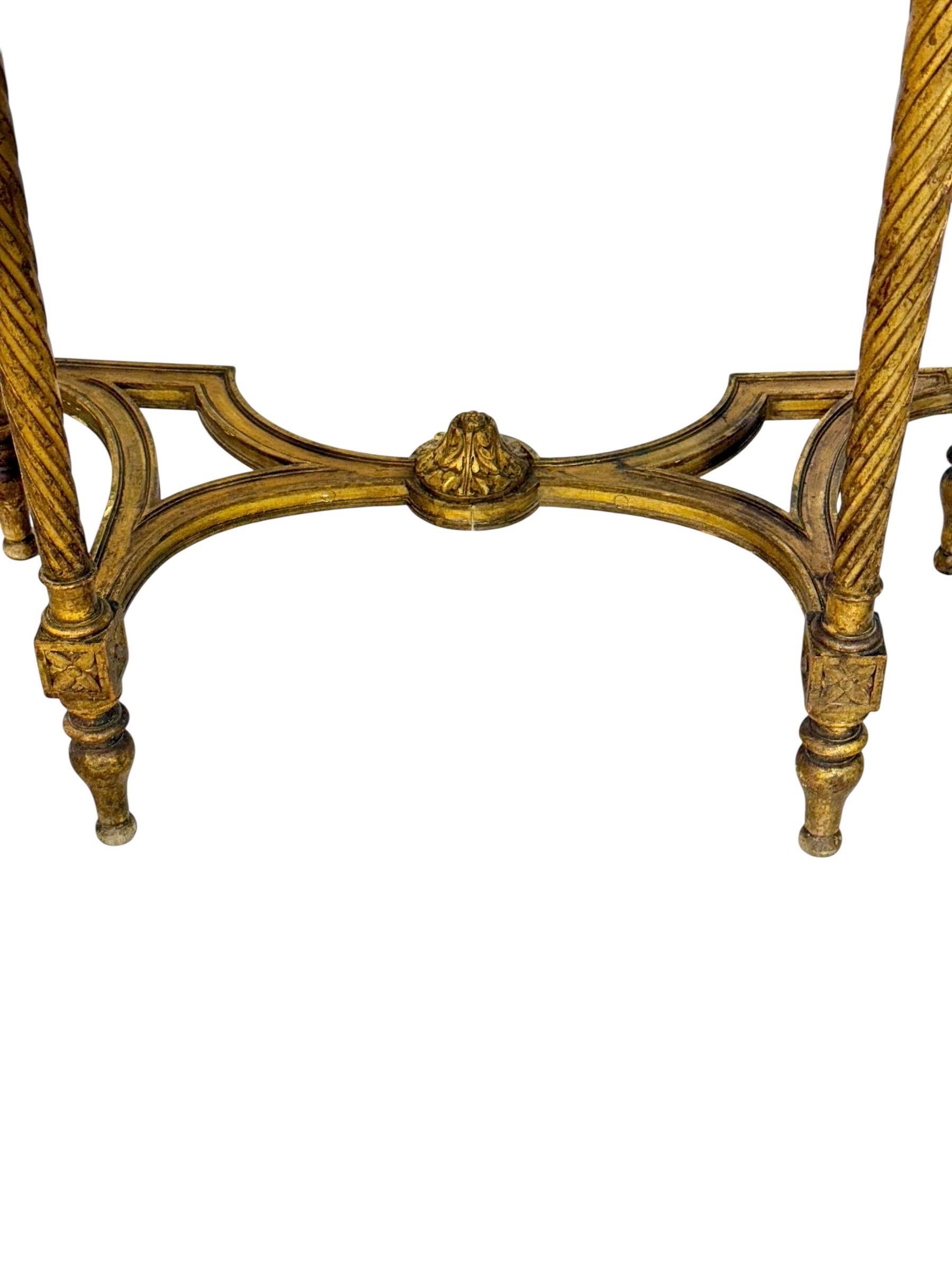 Konsole aus Giltwood im Louis-XVI-Stil mit Marmorplatte, 19. Jahrhundert im Angebot 8