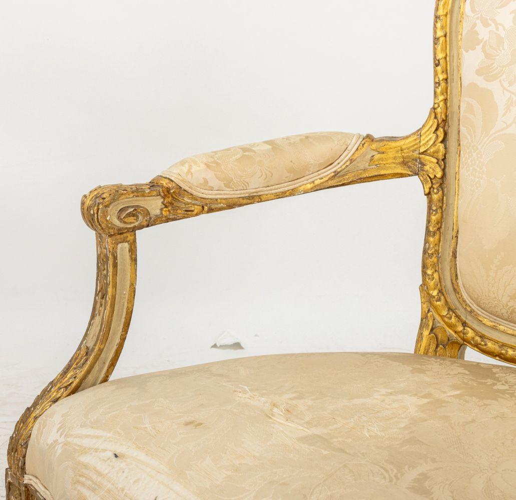 Louis XVI Style Giltwood Fauteuil, 19th C. (Französisch) im Angebot