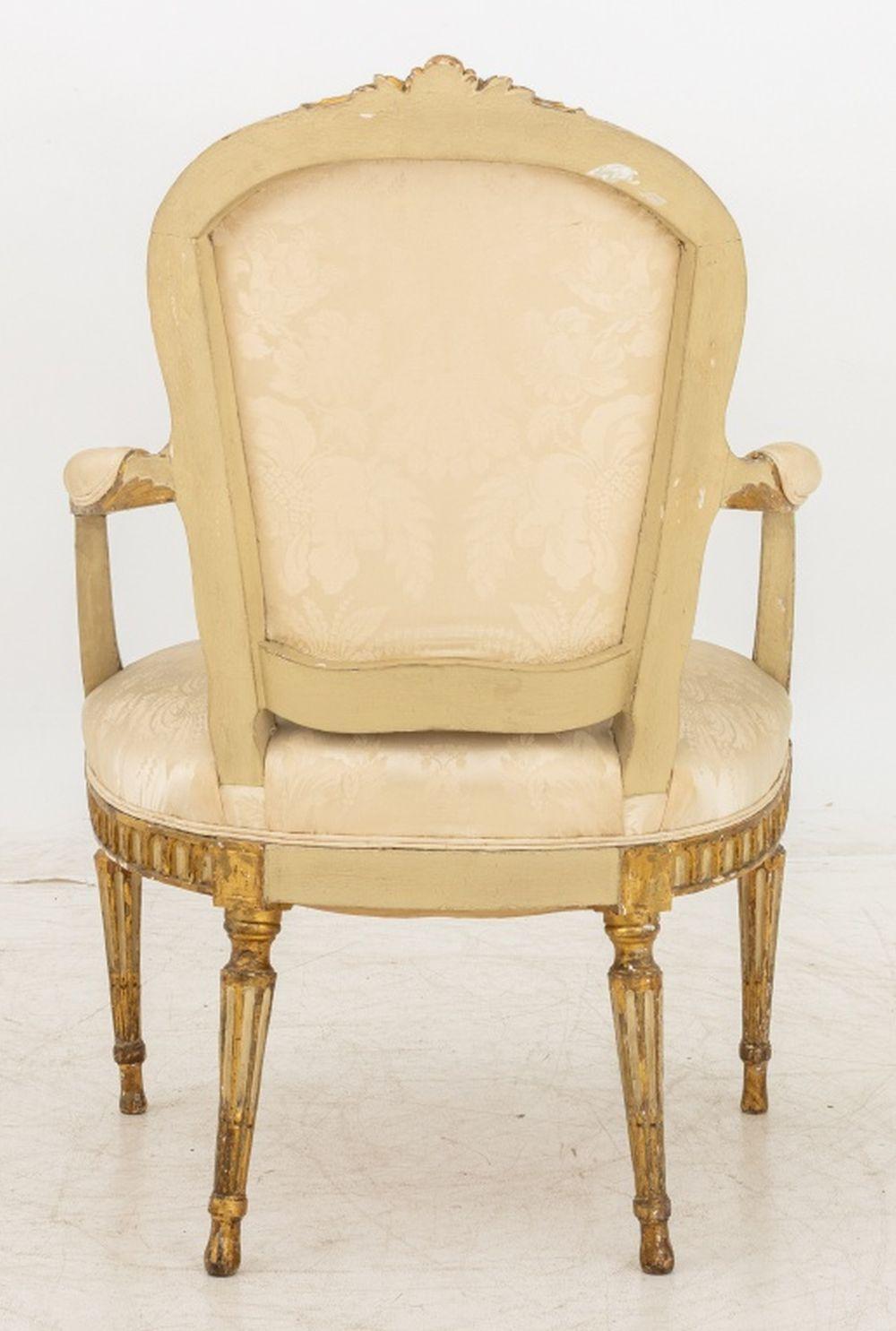 Louis XVI Style Giltwood Fauteuil, 19th C. (19. Jahrhundert) im Angebot