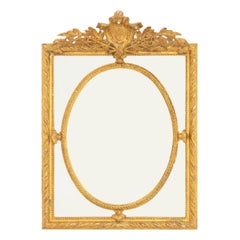 Louis XVI Style Giltwood Framed Cushion Mirror