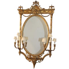 Louis XVI Style Giltwood Girandole Mirror