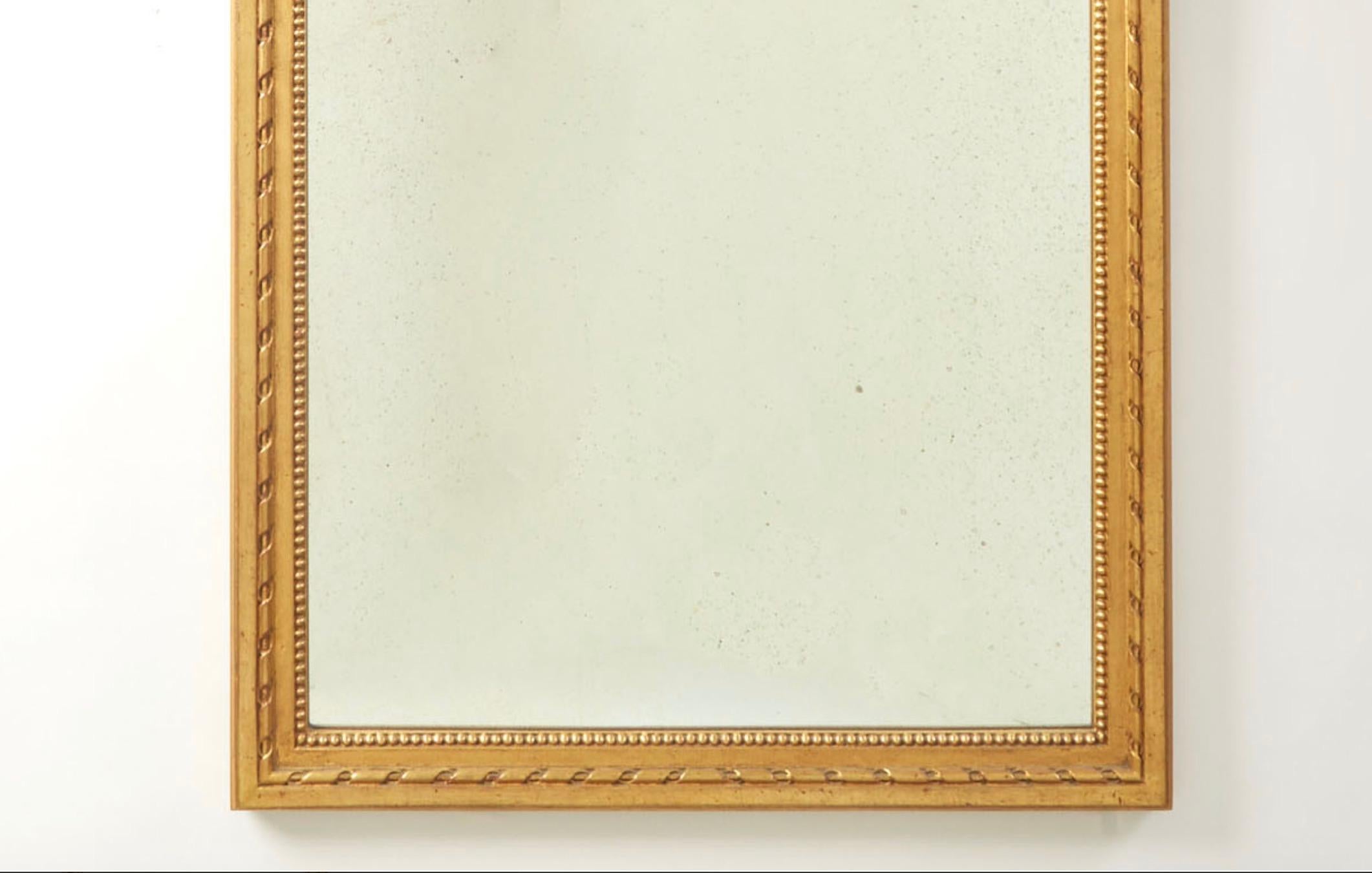 italien Style Louis XVI  Miroir suspendu de cheminée Giltwood en vente