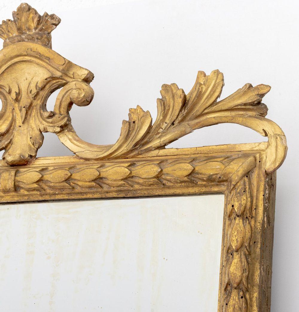 XIXe siècle Miroir en bois doré de style Louis XVI, A.I.C. en vente