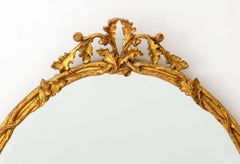 Louis XVI Stil Giltwood Oval abgeschrägter Spiegel