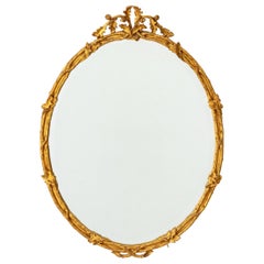 Louis XVI Stil Giltwood Oval abgeschrägter Spiegel